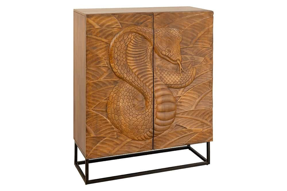 Buffet haut SNAKE 120cm bois de manguier marron - 45634