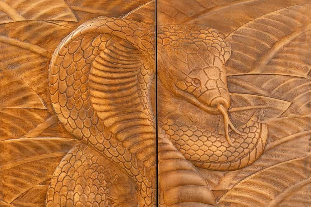 Buffet haut SNAKE 120cm bois de manguier marron - 45634