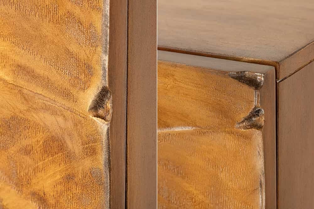 Buffet haut SNAKE 120cm bois de manguier marron - 45634