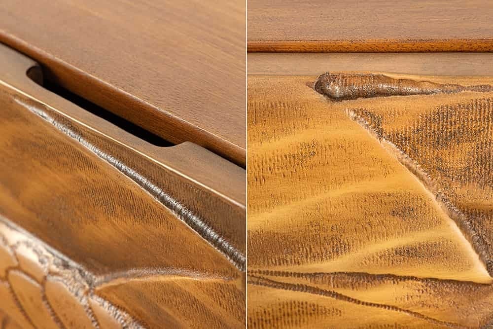Buffet haut SNAKE 120cm bois de manguier marron - 45634