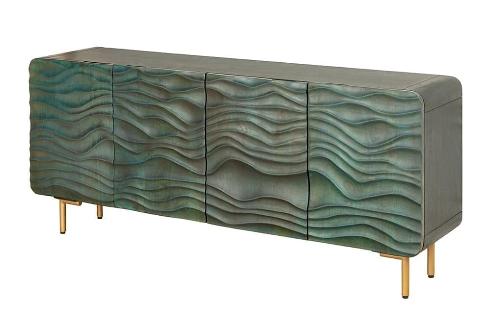 Buffet WAVE 160cm en manguier turquoise - 45635