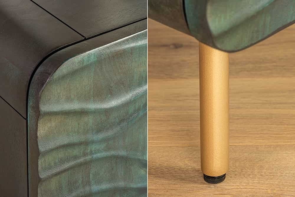 Buffet WAVE 160cm en manguier turquoise - 45635