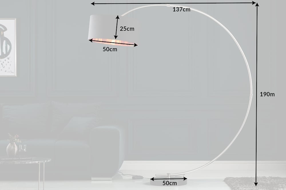 Lampe à arc réglable PYTHON 190cm lampe à arc rétro noir doré - 5758