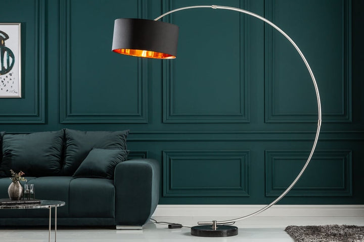 Lampe à arc réglable PYTHON 190cm lampe à arc rétro noir doré - 5758