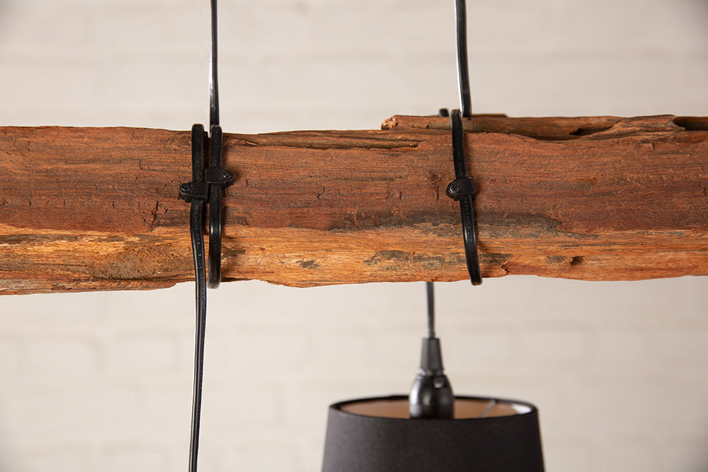 Lampe à suspension design LEVELS 115cm en bois flotté noir-gris avec 5 lumières - 40693