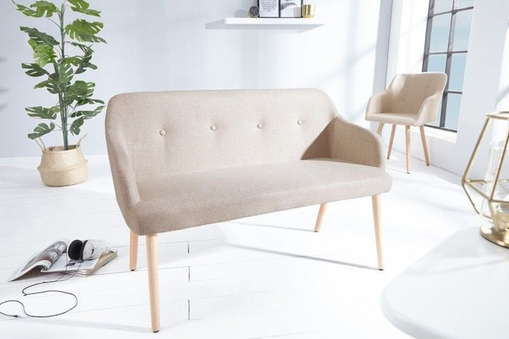 Canapé design SCANDINAVIA MASTERPIECE 116cm en bois de hêtre beige avec accoudoir - 37927