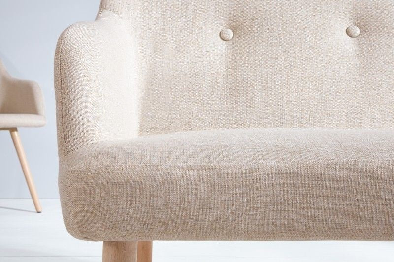 Canapé design SCANDINAVIA MASTERPIECE 116cm en bois de hêtre beige avec accoudoir - 37927