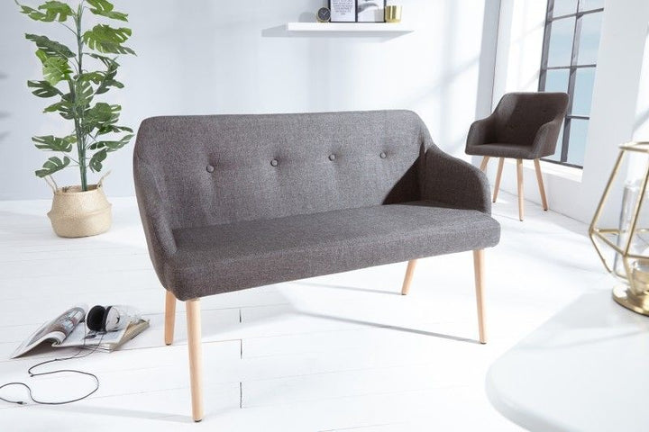 Canapé design SCANDINAVIA MASTERPIECE 116cm en hêtre gris avec accoudoir - 37926