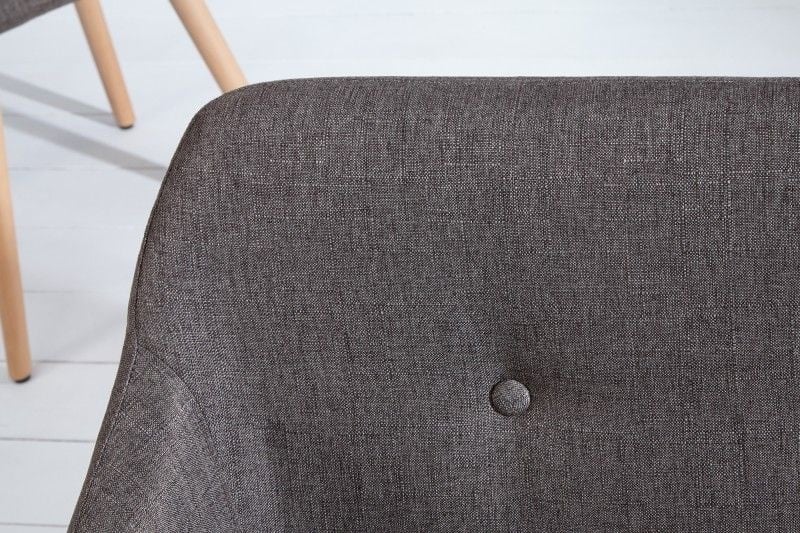 Canapé design SCANDINAVIA MASTERPIECE 116cm en hêtre gris avec accoudoir - 37926