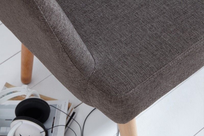 Canapé design SCANDINAVIA MASTERPIECE 116cm en hêtre gris avec accoudoir - 37926