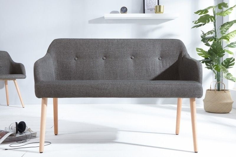 Canapé design SCANDINAVIA MASTERPIECE 116cm en hêtre gris avec accoudoir - 37926
