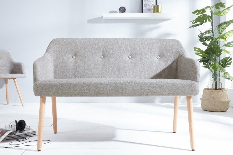 Canapé design SCANDINAVIA MASTERPIECE 116cm en bois de hêtre gris clair avec accoudoir - 37925