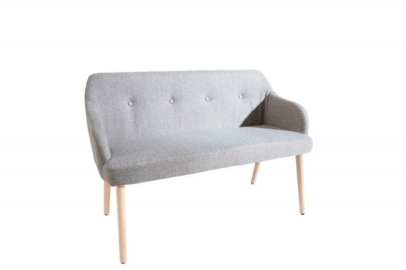 Canapé design SCANDINAVIA MASTERPIECE 116cm en bois de hêtre gris clair avec accoudoir - 37925