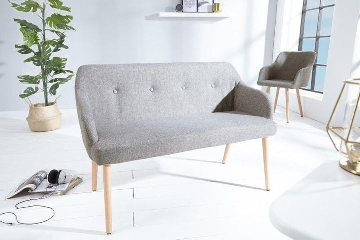 Canapé design SCANDINAVIA MASTERPIECE 116cm en bois de hêtre gris clair avec accoudoir - 37925