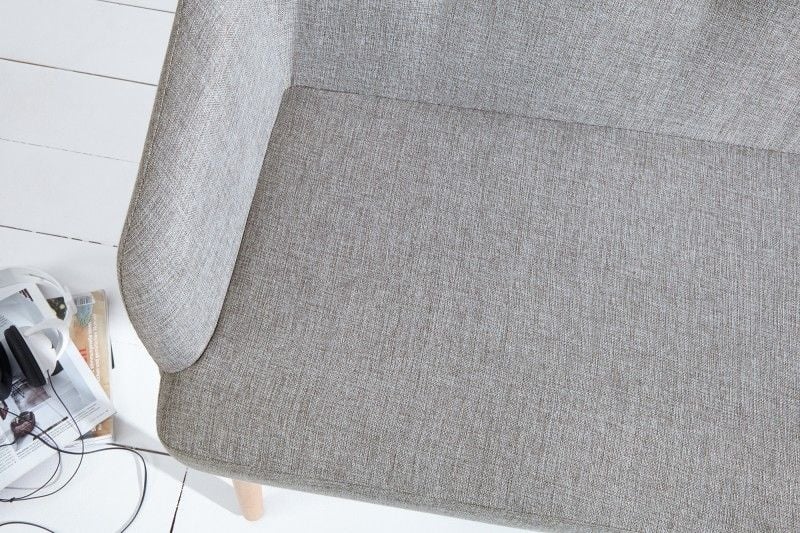 Canapé design SCANDINAVIA MASTERPIECE 116cm en bois de hêtre gris clair avec accoudoir - 37925