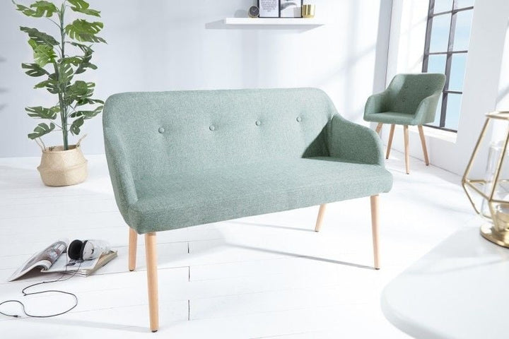 Canapé design SCANDINAVIA MASTERPIECE 116cm en bois de hêtre vert avec accoudoir - 37928