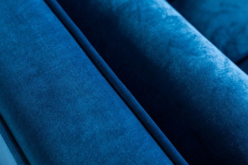 Canapé lounge design 3 places COSY VELVET 220cm âme à ressorts en velours bleu pétrole - 39844