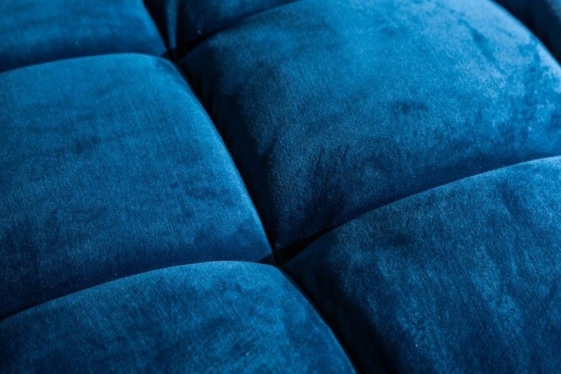 Canapé lounge design 3 places COSY VELVET 220cm âme à ressorts en velours bleu pétrole - 39844