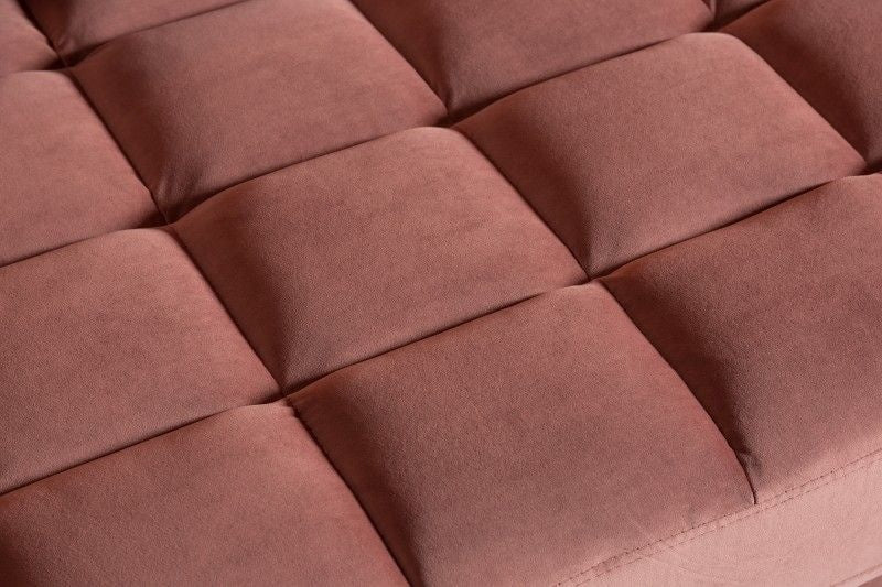 Canapé lounge design 3 places COSY VELVET 220cm âme à ressorts en velours vieux rose - 41071
