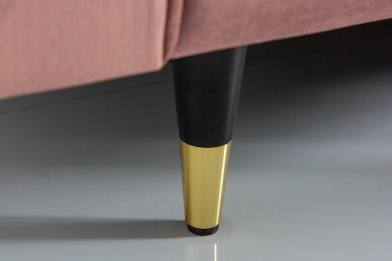 Canapé lounge design 3 places COSY VELVET 220cm âme à ressorts en velours vieux rose - 41071