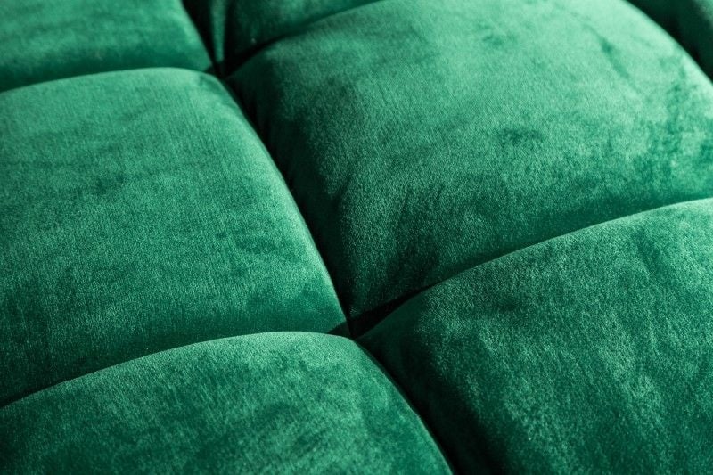 Canapé lounge design 3 places COSY VELVET 220cm âme ressorts en velours vert émeraude - 39845