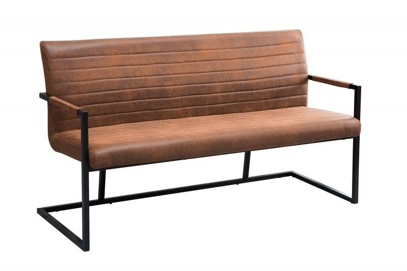 canapé cantilever industriel LOFT 160cm marron vintage avec accoudoir - 38198