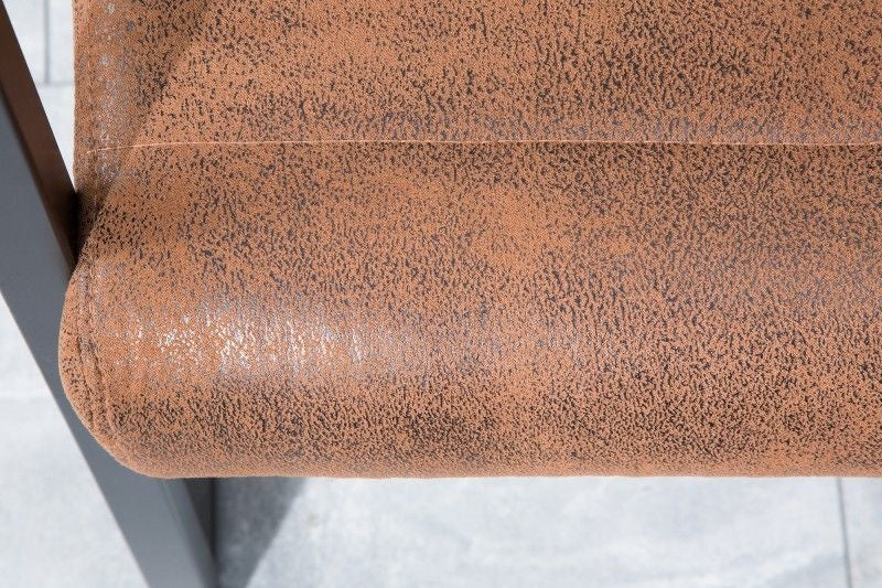 canapé cantilever industriel LOFT 160cm marron vintage avec accoudoir - 38198