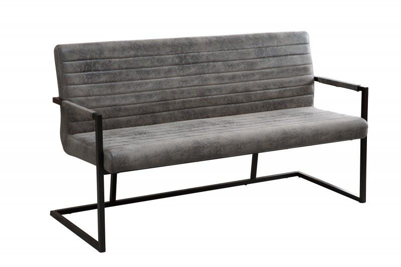 canapé luge industriel LOFT 160cm gris vintage avec accoudoir - 38199