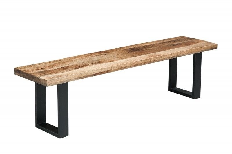 Banc design IRON CRAFT 170cm bois de manguier fer design industriel - 38666
