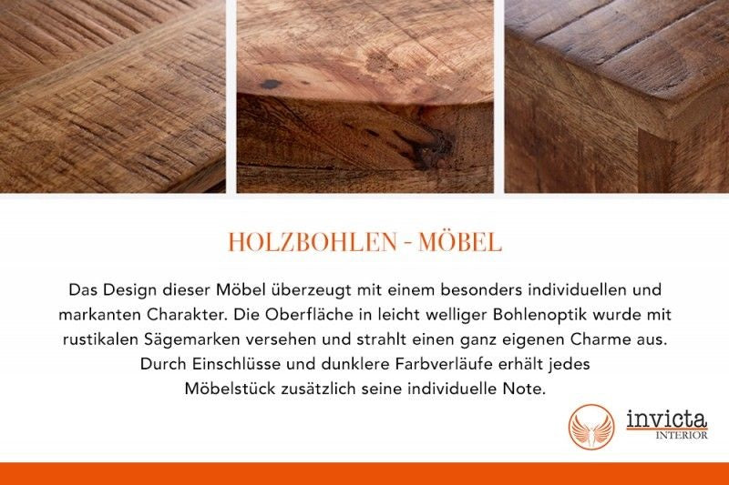 Banc design IRON CRAFT 170cm bois de manguier fer design industriel - 38666