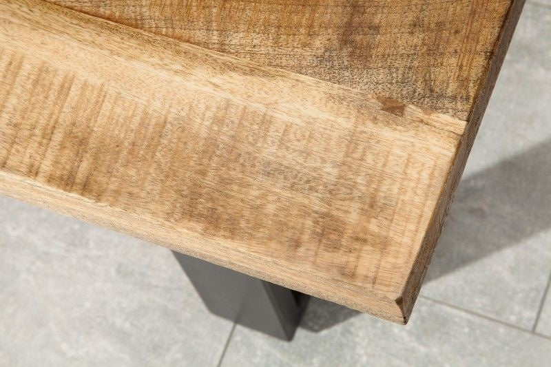 Banc design IRON CRAFT 170cm bois de manguier fer design industriel - 38666