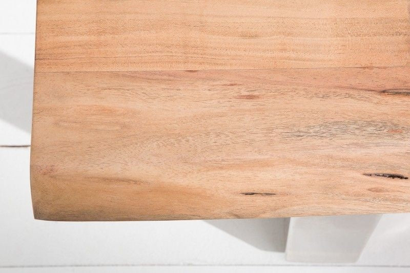Banquette en tronc d'arbre massif MAMMUT NATURE 200cm Banquette en acacia industriel chic avec piètement luge - 38443