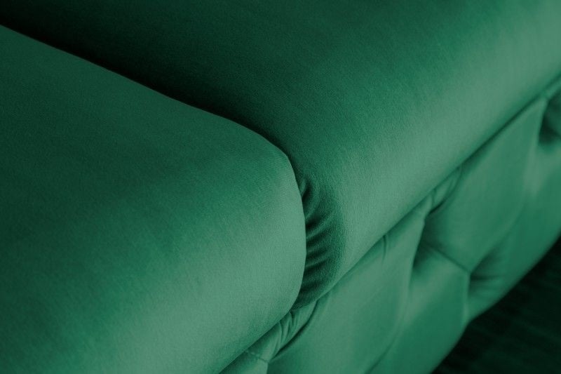 Canapé Chesterfield 3 places MODERN BAROQUE 235cm velours vert émeraude 3 places - 39312