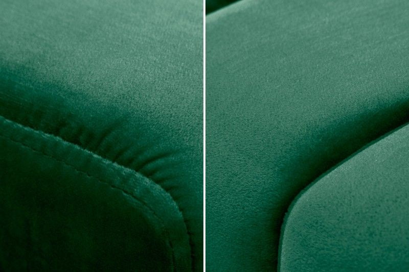 Canapé élégant PETIT BEAUTE 108 cm velours vert émeraude structure noire - 40316