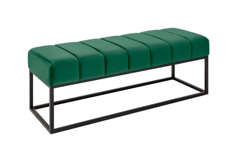 Canapé élégant PETIT BEAUTE 108 cm velours vert émeraude structure noire - 40316
