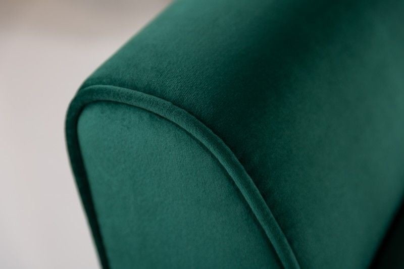 Canapé élégant SCARLETT 90cm velours vert émeraude avec accoudoirs - 40406