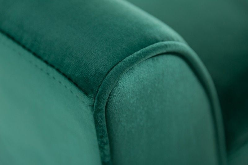 Canapé élégant SCARLETT 90cm velours vert émeraude avec accoudoirs - 40406