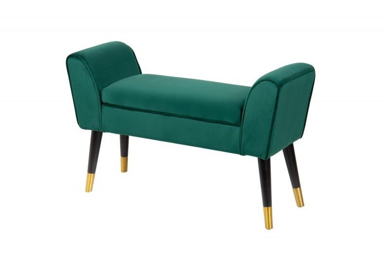 Canapé élégant SCARLETT 90cm velours vert émeraude avec accoudoirs - 40406