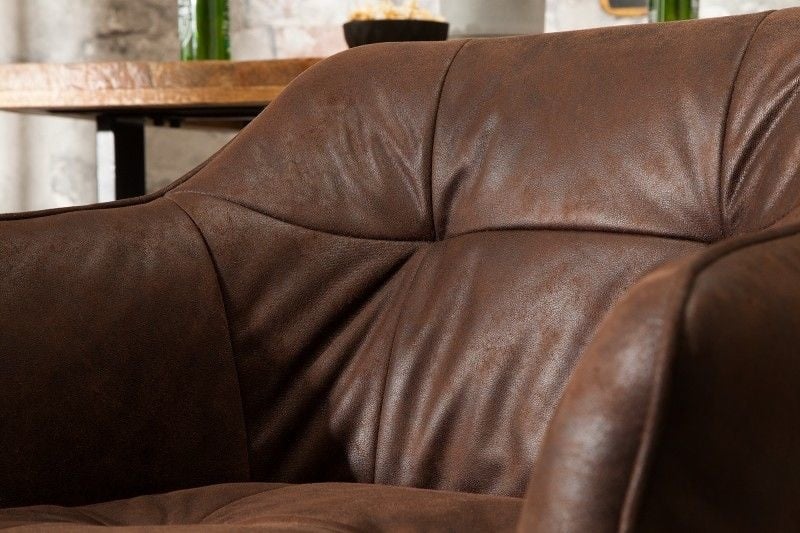 Chaise de bar rétro LOFT 100cm tabouret de bar marron antique avec accoudoir - 39082