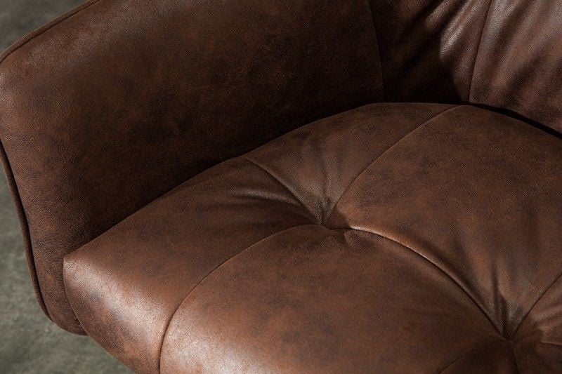 Chaise de bar rétro LOFT 100cm tabouret de bar marron antique avec accoudoir - 39082