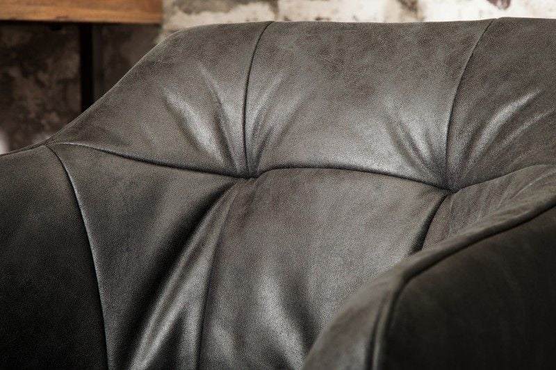 Chaise de bar rétro LOFT 100cm tabouret de bar gris antique avec accoudoir - 39081
