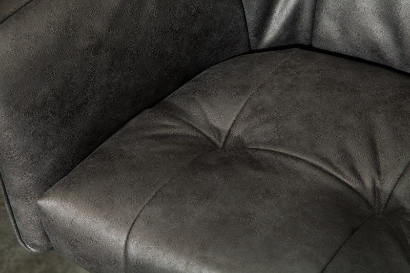 Chaise de bar rétro LOFT 100cm tabouret de bar gris antique avec accoudoir - 39081