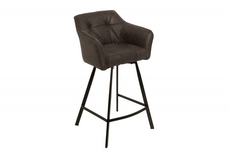 Chaise de bar rétro LOFT 100cm tabouret de bar gris antique avec accoudoir - 39081