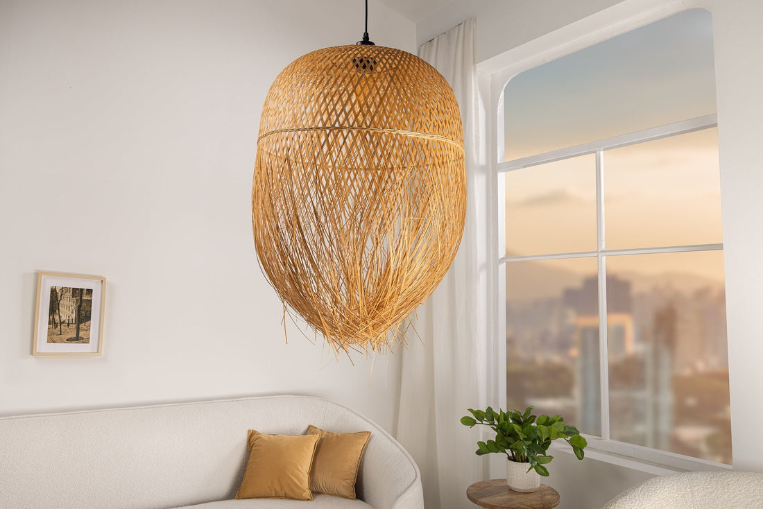 Lampe suspendue ORGANIC LIVING 65cm bambou naturel - 40575