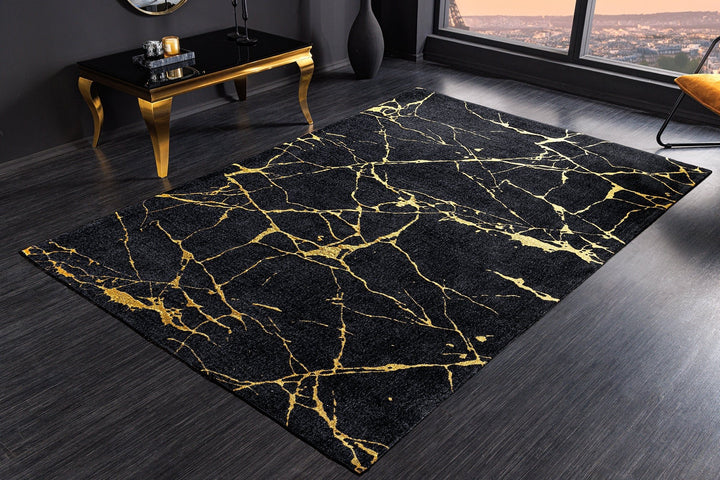 Tapis MARBLE 160x240cm or noir - 43724