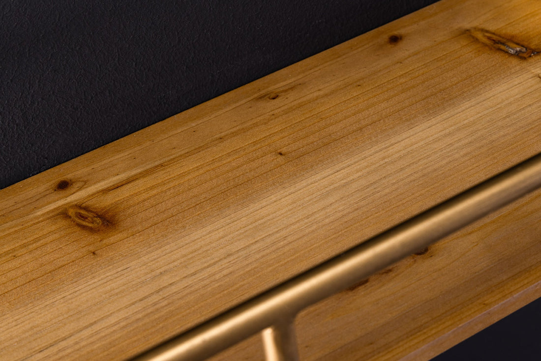Etagère murale HERITAGE 75cm fer bois de pin naturel - 44478