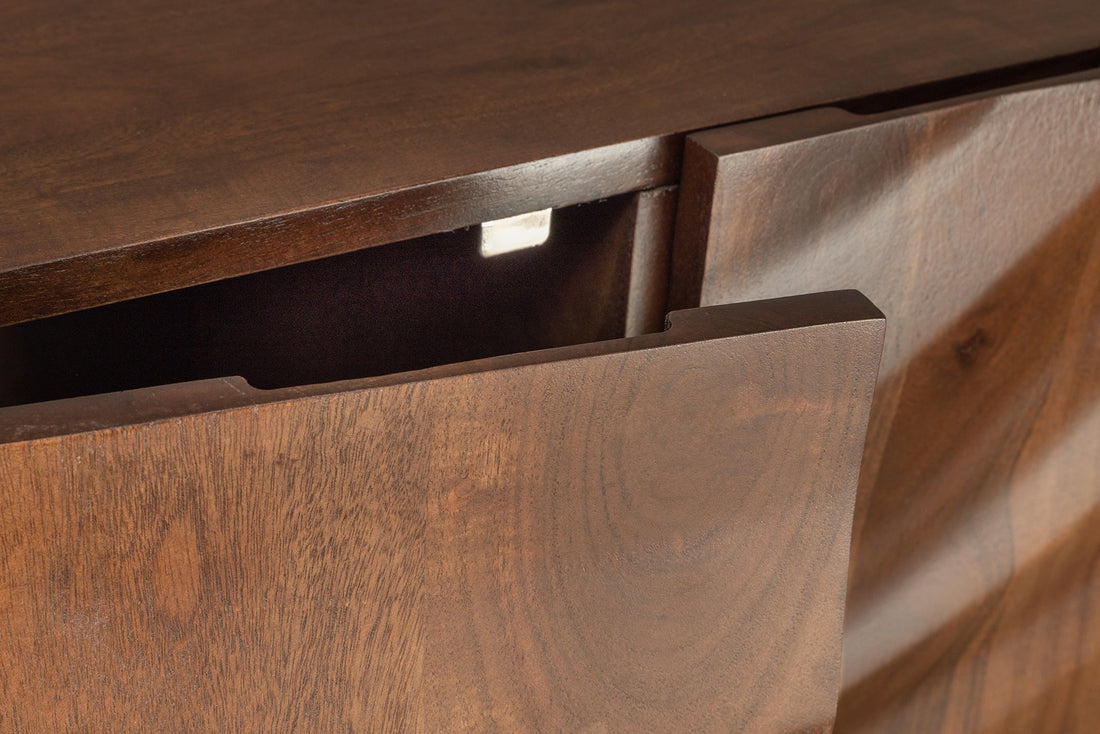 Buffet haut HURRICANE 120cm 3D bois d'acacia marron - 44408