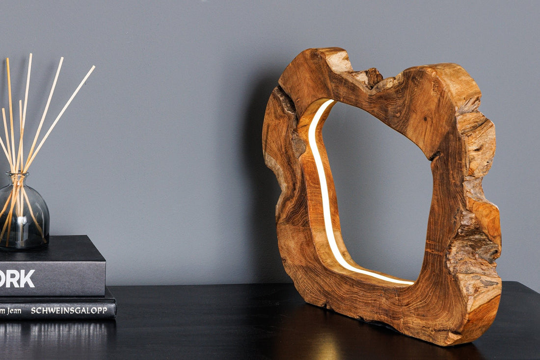 Lampe de table ORGANIC ARTWORK 45cm bandes LED naturel - 44684