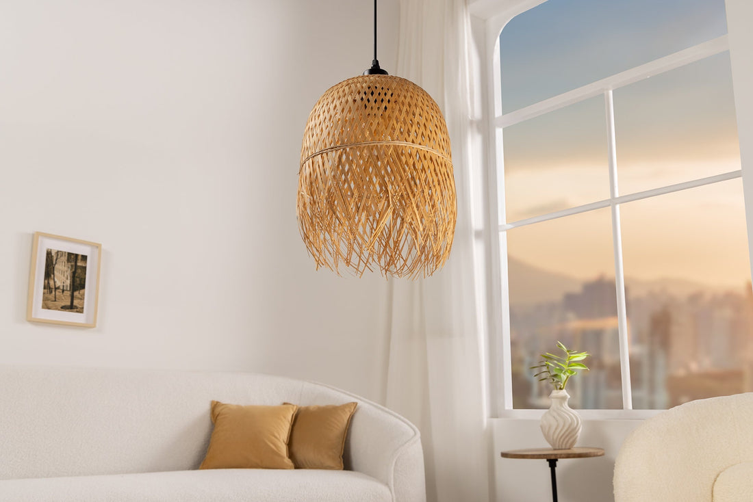 Lampe suspendue ORGANIC LIVING 30cm bambou naturel - 40576