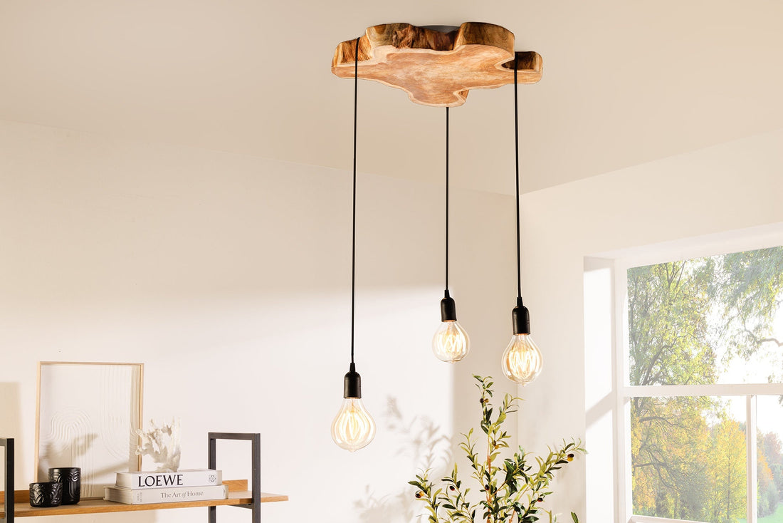 Lampe suspendue HYPNOTIC 50cm longane bois naturel - 44686